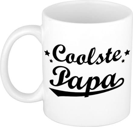 Coolste papa tekst cadeau mok / beker - Vaderdag - 300 ml