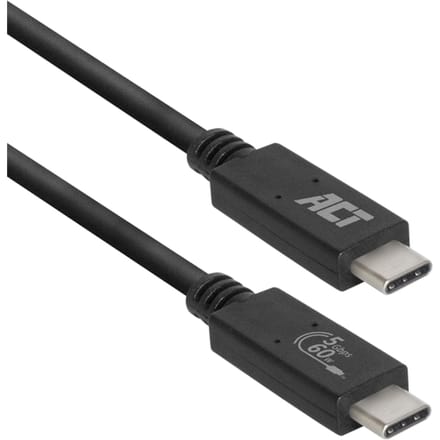 ACT Gecertificeerde USB-C Kabel | 3.2 Gen1 | Aansluitkabel | C male - C male | 5Gbps AC7402