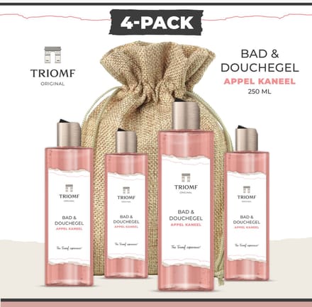 Deluxe Bad & Douchegel - Appel Kaneel - 250 ML - 4 stuks - Triomf Cosmetica |