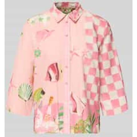Blouse van viscosemix met knoopsluiting model 'Crazy Shirt'