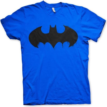 DC Comics Batman Heren Tshirt -S- Inked Logo Blauw