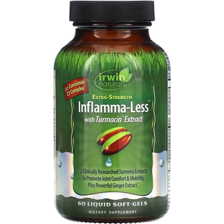 Irwin Naturals, Extra Fort avec Extrait de Curcuma Inflamma-Less, 60 Gélules Liquides