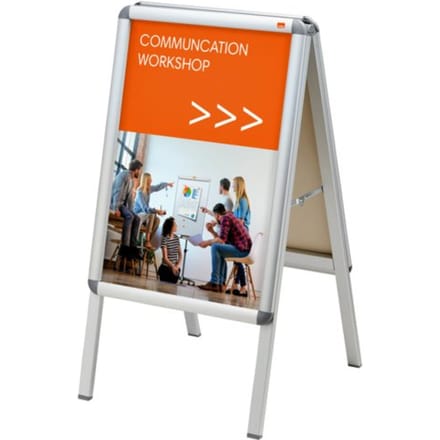 Nobo Essence A2 Stoepbord/Reclamebord met Clicklijst - Wit
