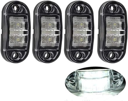 4x Universele 12V-24V LED Zijmarkeringslamp Wit voor Vrachtwagen en Auto E-Keurmerk
