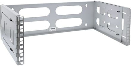 Muurbeugel voor 19 inch componenten | 24-40 cm diep | max. 12 kg | 4U | grijs