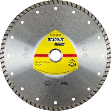 Klingspor 325356 DT 300 UT Extra Diamanten doorslijpschijf Diameter 230 mm Boordiameter 22.23 mm Bouwmaterialen, Beton, universeel, Dakpan 1 stuk(s)