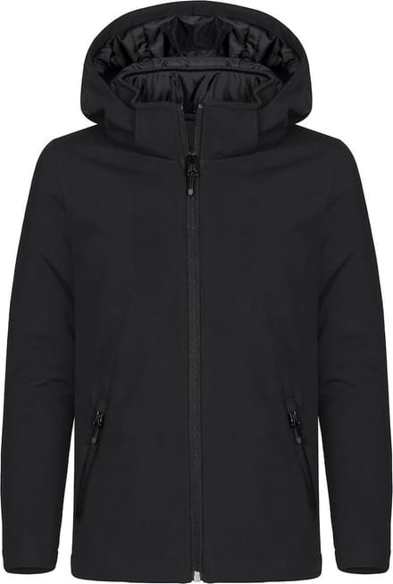 Clique Padded Hoody Softshell Junior 0200906 - Zwart - 110-120
