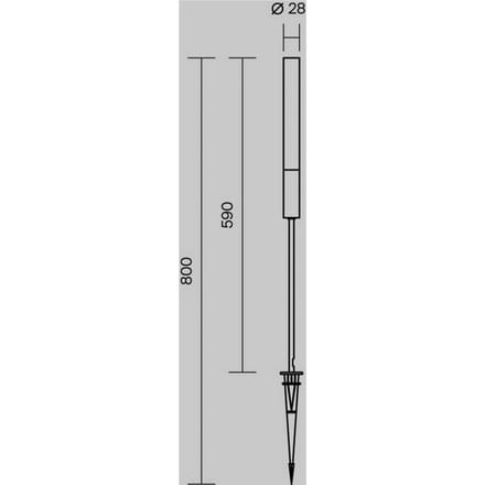 Maytoni LED tuinpadverlichting Flare, 59cm, grondspies, grafiet, IP65