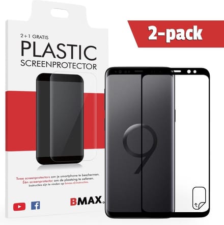 2-pack BMAX geschikt voor Samsung Galaxy S9 Plus Screenprotector | Full Cover Beschermfolie | Ultra Clear PET | Onzichtbaar Display Folie
