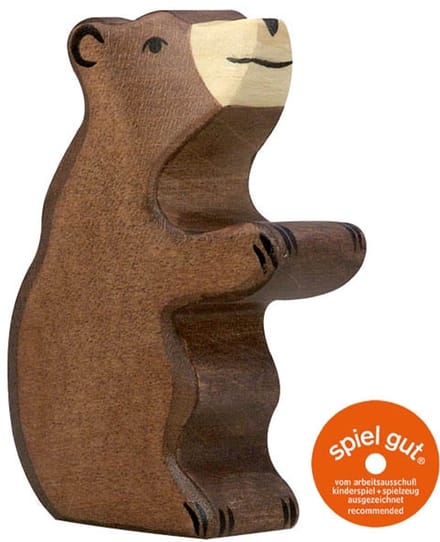 Holztiger Wildernis: BRUINE BEER klein, zittend 7x2x9cm, hout