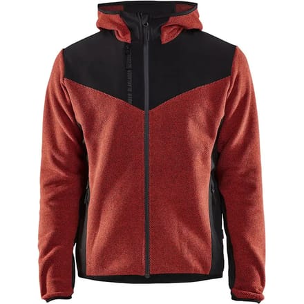 Blaklader Gebreid jack met softshell - Gebrand rood/Zwart - 2XS