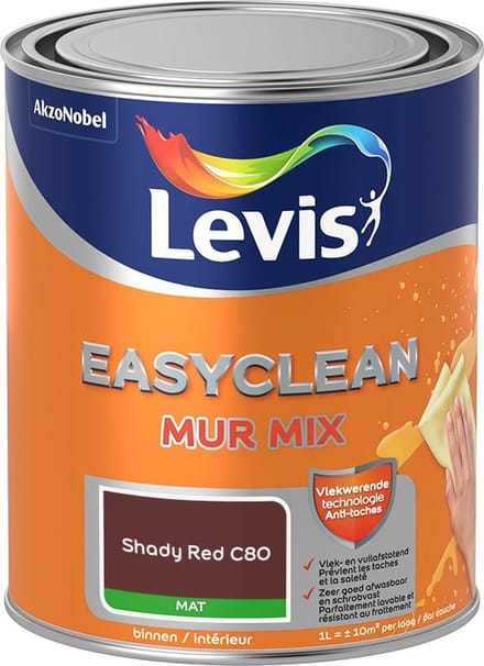 Levis - Easyclean Mur Mat Mix - Shady Red C80 - Mengverf - 1 L