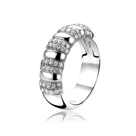 ZINZI zilveren ring glad wit ZIR1174