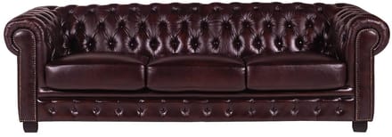 Vente-unique Vierzits chesterfieldbank BRENTON 100% buffelleer - Cherry