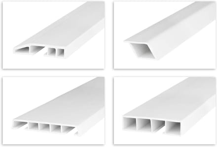 Afdeklijsten Speciale Vorm - PVC Profielen - Afwerken van Voegen - Holle Kamer Constructie - 2 meter - Wit