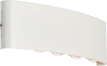 QAZQA silly - Moderne LED Wandlamp Up Down voor buiten - 10 lichts - D 4 cm - Wit - Buitenverlichting
