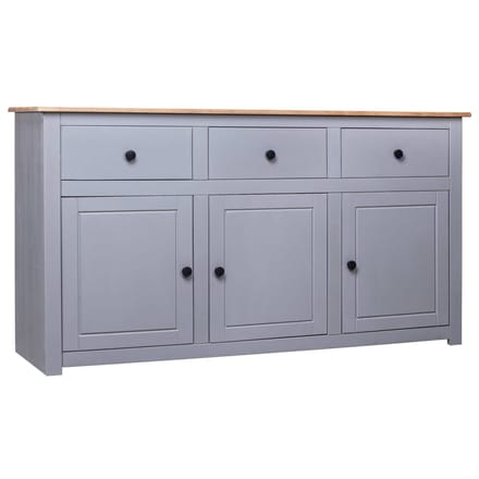 vidaXL - Dressoir - Panama - Range - 135x40x80 - cm - massief - grenenhout - grijs