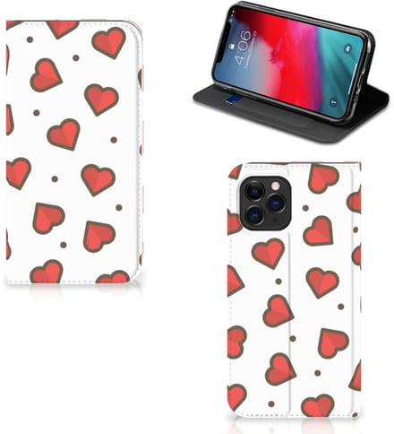 Standcase Hoesje voor Apple iPhone 11 Pro Hoesje met Magneet Hearts