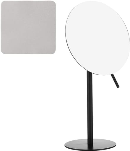 Behave RVS Make up spiegel - 3x Vergrotend - Minimalistisch design - Premium microvezeldoek - Zwart - 32 x 17 cm