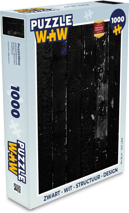 Puzzel Zwart - Wit - Structuur - Design - Legpuzzel - Puzzel 1000 stukjes volwassenen