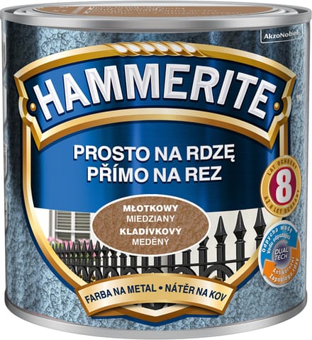 Hammerite Direct op roest hamer 0,25 l, koper