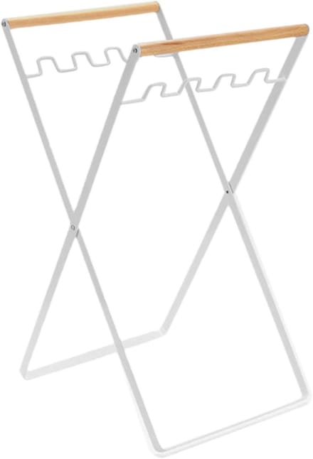 Tuinafvalzakhouder - Afvalzak rek - Afval sorteren - Opvouwbaar frame - 60 x 27 x 3 cm - Wit