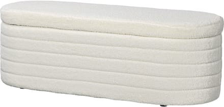4goodz Hocker Teddyfleece - Opbergruimte - 41x116x40 cm - Creme
