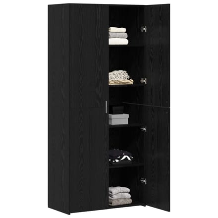 vidaXL - Highboard - Zwart - Eiken - 80 - x - 42 - x - 185 - cm