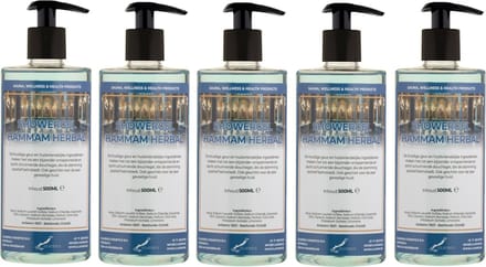 Douchegel Hammam Herbal 500 ml - set van 5 stuks - met gratis pomp - Showergel