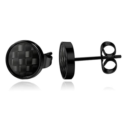 LGT JWLS Stud Oorbellen - Carbon Zwart-8mm