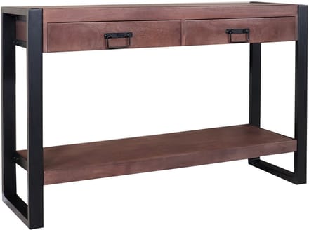Bijzettafel 120cm duurzaam mangohout Vera walnoot industrieel side table