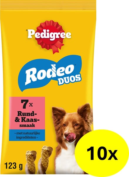 Pedigree Hondensnacks - Rodeo Duo's - Rund & Kaas - 10x7 stuks