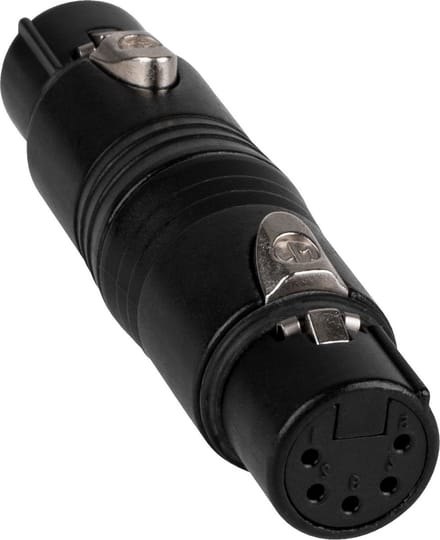 Neutrik NA5FF-B XLR 5-pins (v) - XLR 5-pins (v) DMX koppelstuk / zwart