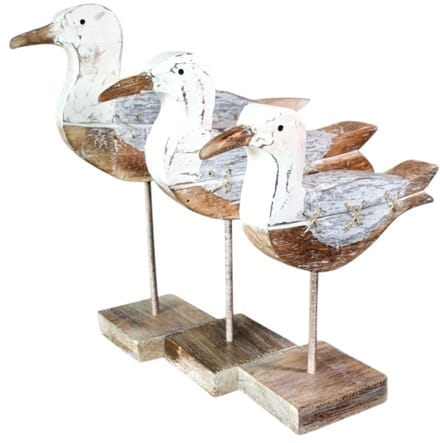 Set 3 meeuwen Bianca rustiek wit/natur