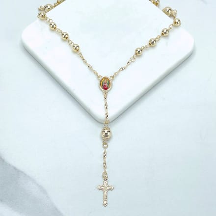 Ketting Rozenkrans medaille Maria Goudkleur