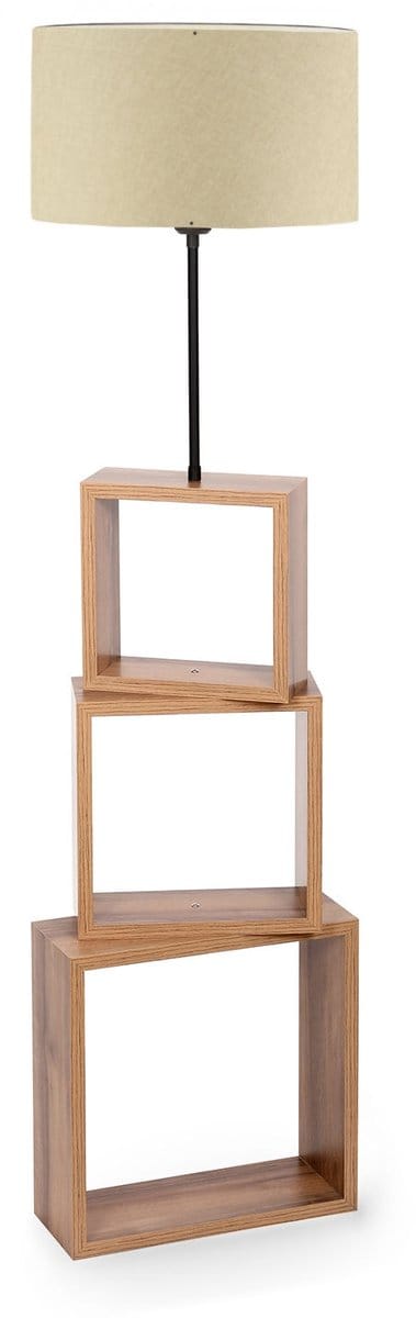 Asir - Houten Vloerlamp - MDF/Hout - Crème