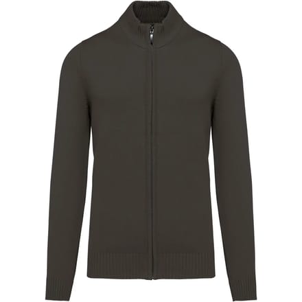 Kariban Heren cardigan met rits K971 - Dark Grey - M