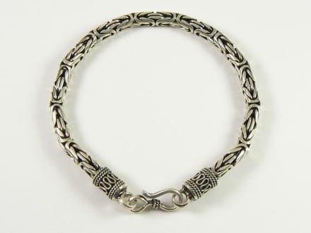 Zware zilveren armband met koningsschakel - 23 cm