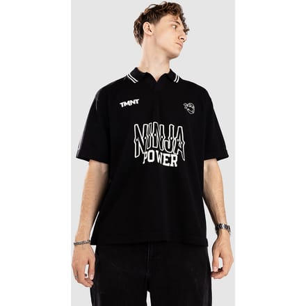 Redefined Rebel CCTurtles Knit Boxy Fit Polo zwart
