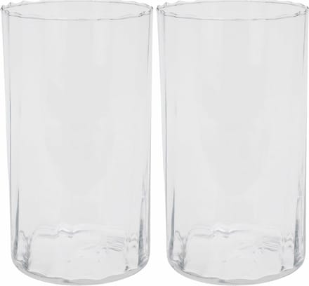HS Collection - Bloemen vaas - 2x stuks - glas - transparant - H22 cm