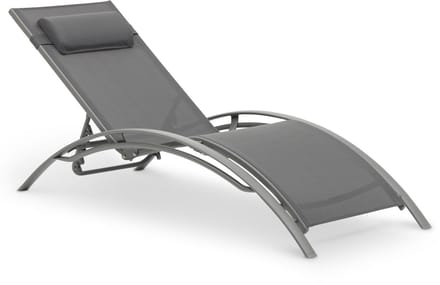 Tuinligstoel RELAX met verstelbare rugleuning en kussen – Grijs