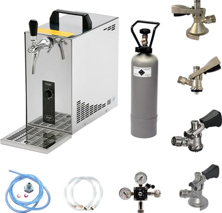 Ensemble complet Tireuse a biere - PYGMY 25 machine a biere, pompe a biere 1 ligne, 35 litres/h, professionnelle, Green Line, KEG: S