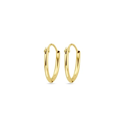 Marie Celeste oorringen ronde buis - 13 mm - Goud
