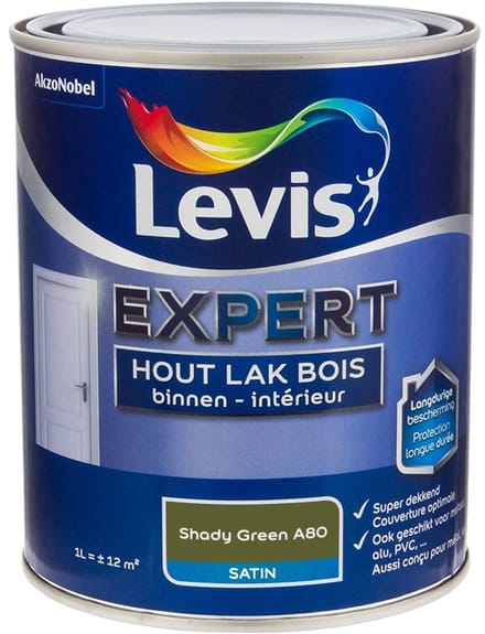 Levis - Expert Hout Lak Binnen Satin Mix - Shady Green A80 - Mengverf - 1 L
