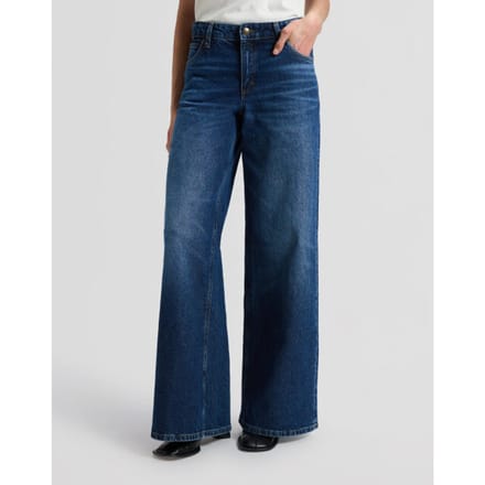 Lee Hope dames mid rise baggy wide leg jeans flash blue