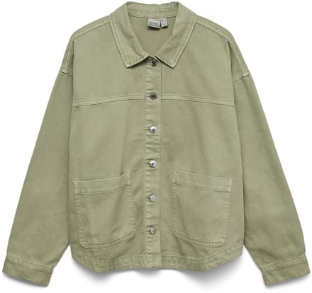 Vero Moda Jas Vmjamie Ls Denim Shacket Mix Ga Noo 10331693 Laurel Wreath/washed Dames Maat - L