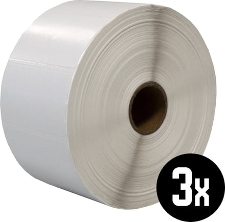DULA Compatible Zebra Labels 57x32mm - 2100 etiketten per rol - kern 25mm - Wit - Permanent - 3 roll