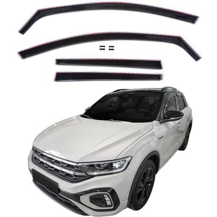 Wind deflectors - Volkswagen T‑Roc (sinds 2017) - Aerodynamisch - Zwart getint - Eenvoudige montage