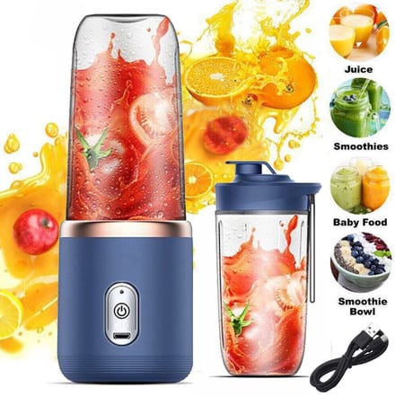 Multifunctionele blender, smoothie maker, roestvrijstalen blender, mixer met een inhoud van 400+400 ml