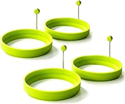 Spiegeleivorm Set - Eierring Pannenkoekvorm - Ontbijt Maken - Voedselveilig Siliconen - 4 stuks - Groen
